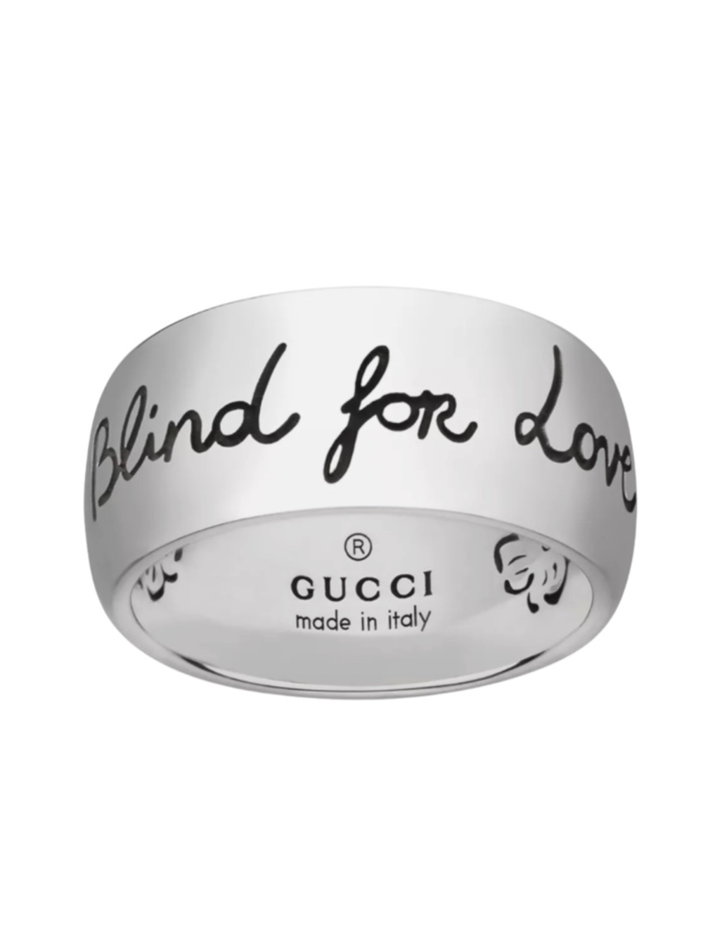 Gucci Blind for Love Silver Ring Size 18/US 8